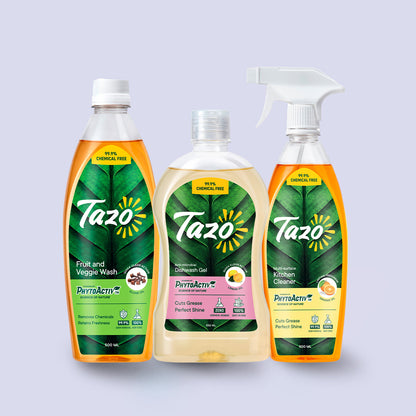 Tazo Kitchen Combo (Dishwash Gel + Kitchen Cleaner + Fruit & Veggie Wash)