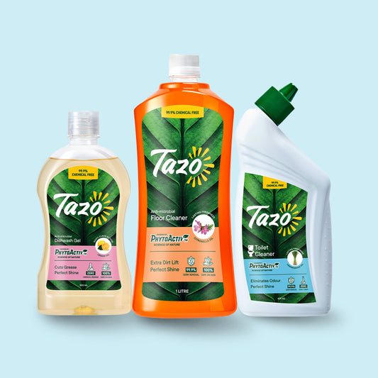 Tazo Best Seller Kit (Floor Cleaner + Dishwash Gel + Toilet Cleaner) Combo