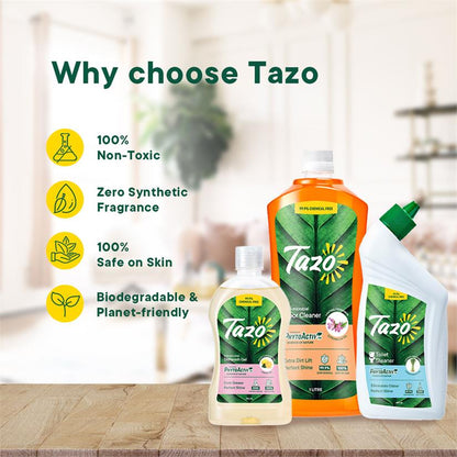 Tazo Best Seller Kit (Floor Cleaner + Dishwash Gel + Toilet Cleaner) Combo